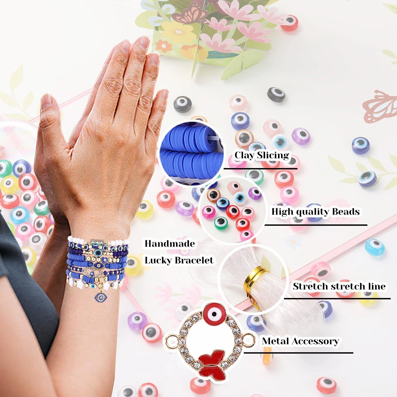 Cooluckday 36 Pcs Holiday Bracelets for Women Teen Girls Gifts Easter Mother's Day Christmas St. Patrick's Day Mardi Gras Bracelets Stackable Stretch Friendship Bracelets Set