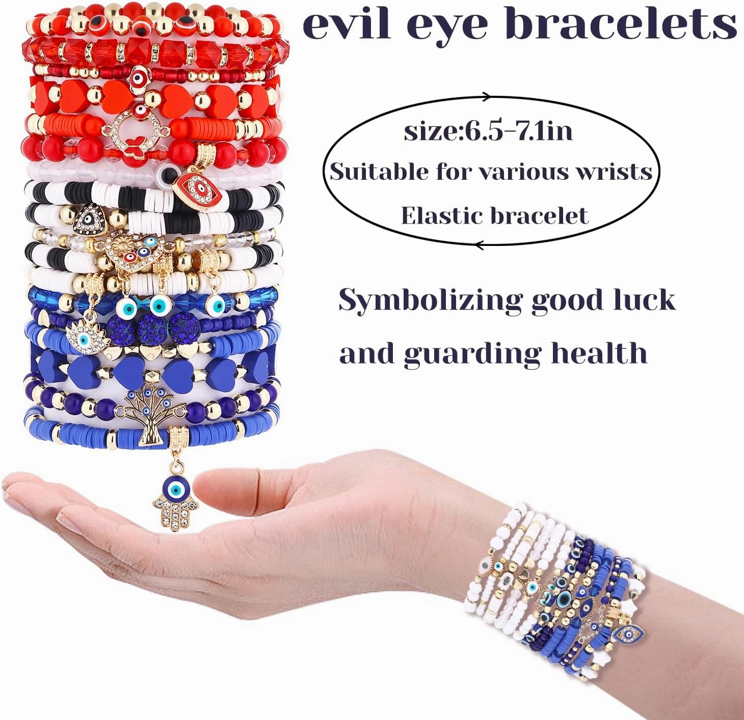Cooluckday 36 Pcs Holiday Bracelets for Women Teen Girls Gifts Easter Mother's Day Christmas St. Patrick's Day Mardi Gras Bracelets Stackable Stretch Friendship Bracelets Set