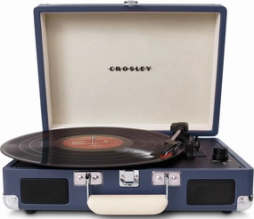 Crosley CR8005A-BL Cruiser Portable 3-Speed Turntable, Blue