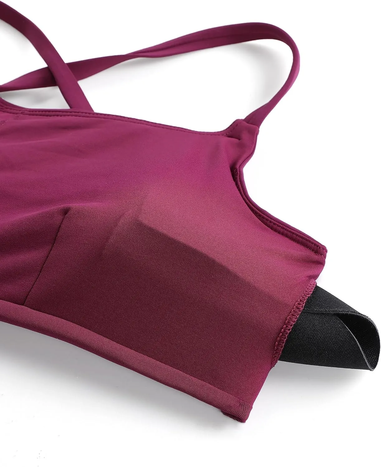 CRZ YOGA Womens Scoop Neck Bikini Tops D-DD Adjustable Spaghetti Straps Bathing Suit Padded Swimsuit Sports Bra