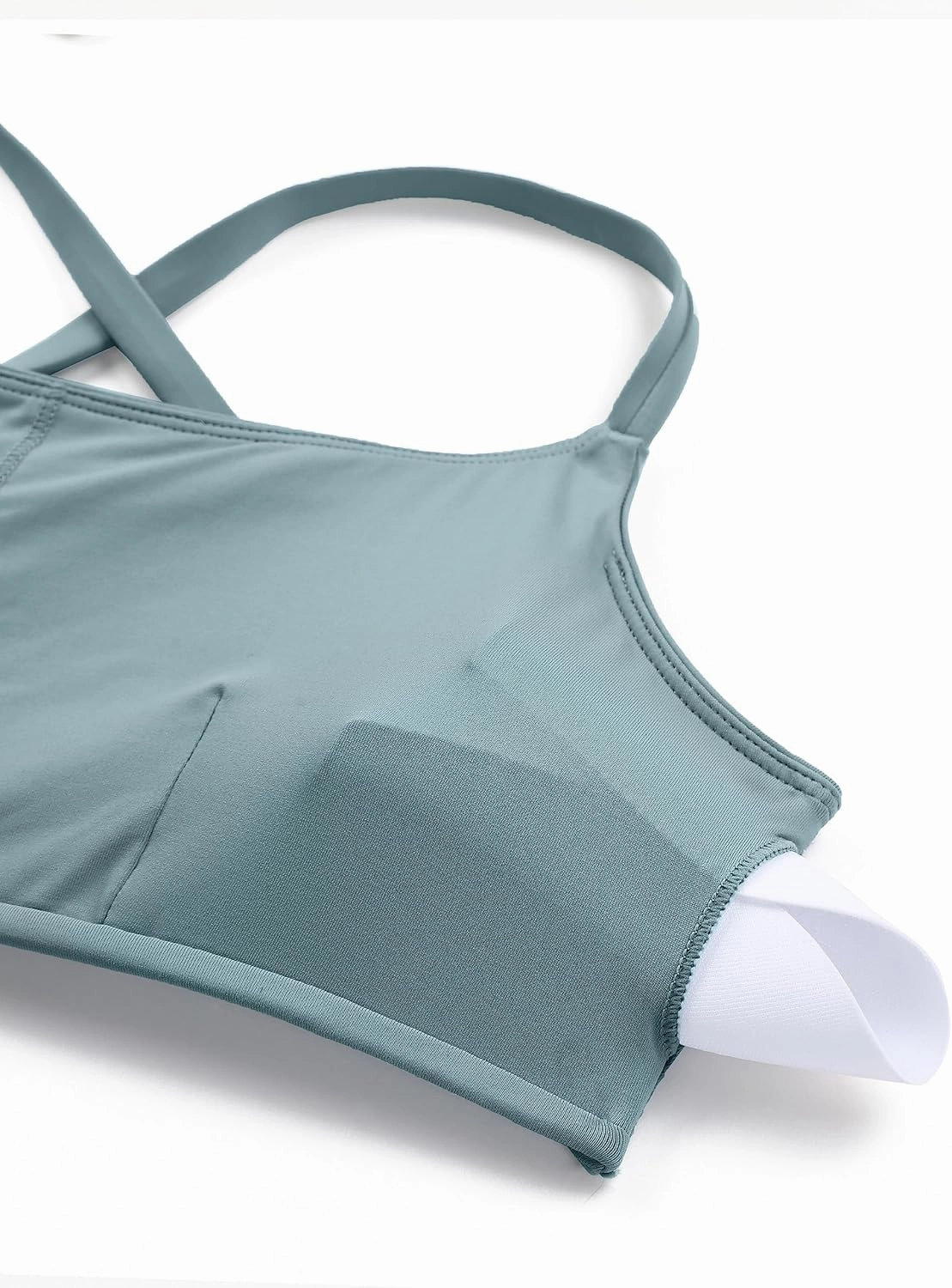 CRZ YOGA Womens Scoop Neck Bikini Tops D-DD Adjustable Spaghetti Straps Bathing Suit Padded Swimsuit Sports Bra