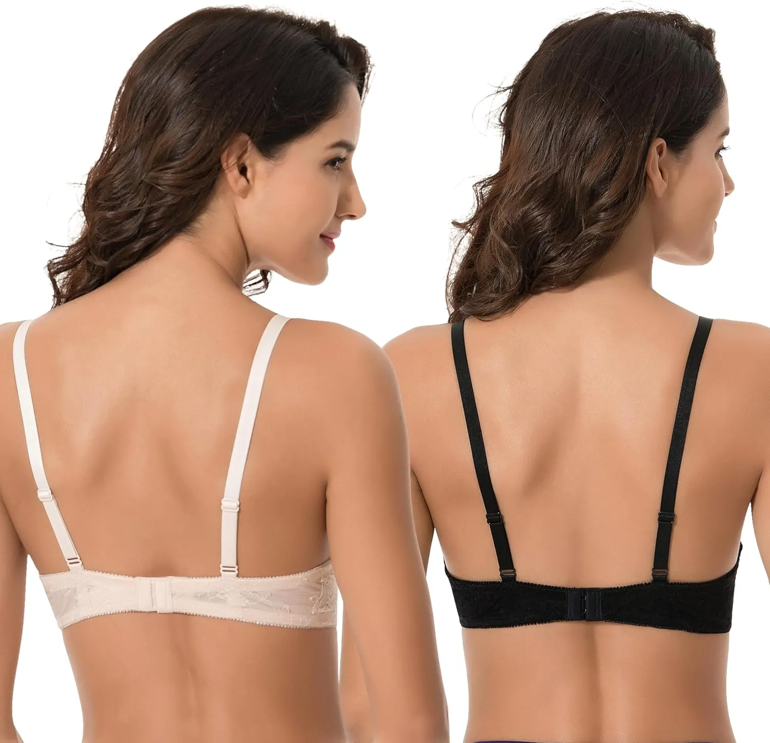 Curve Muse Womens Plus Size Perfect Shape Add 1 Cup Push Up Underwire Tshirt Bra