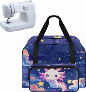 Cute Axolotl Sewing Machine Bag Universal Sewing Machine Carrying Case Travel Storage Bag with Handle Sewing Machine Case for Brother, Singer & Most Machines (Bag Only)