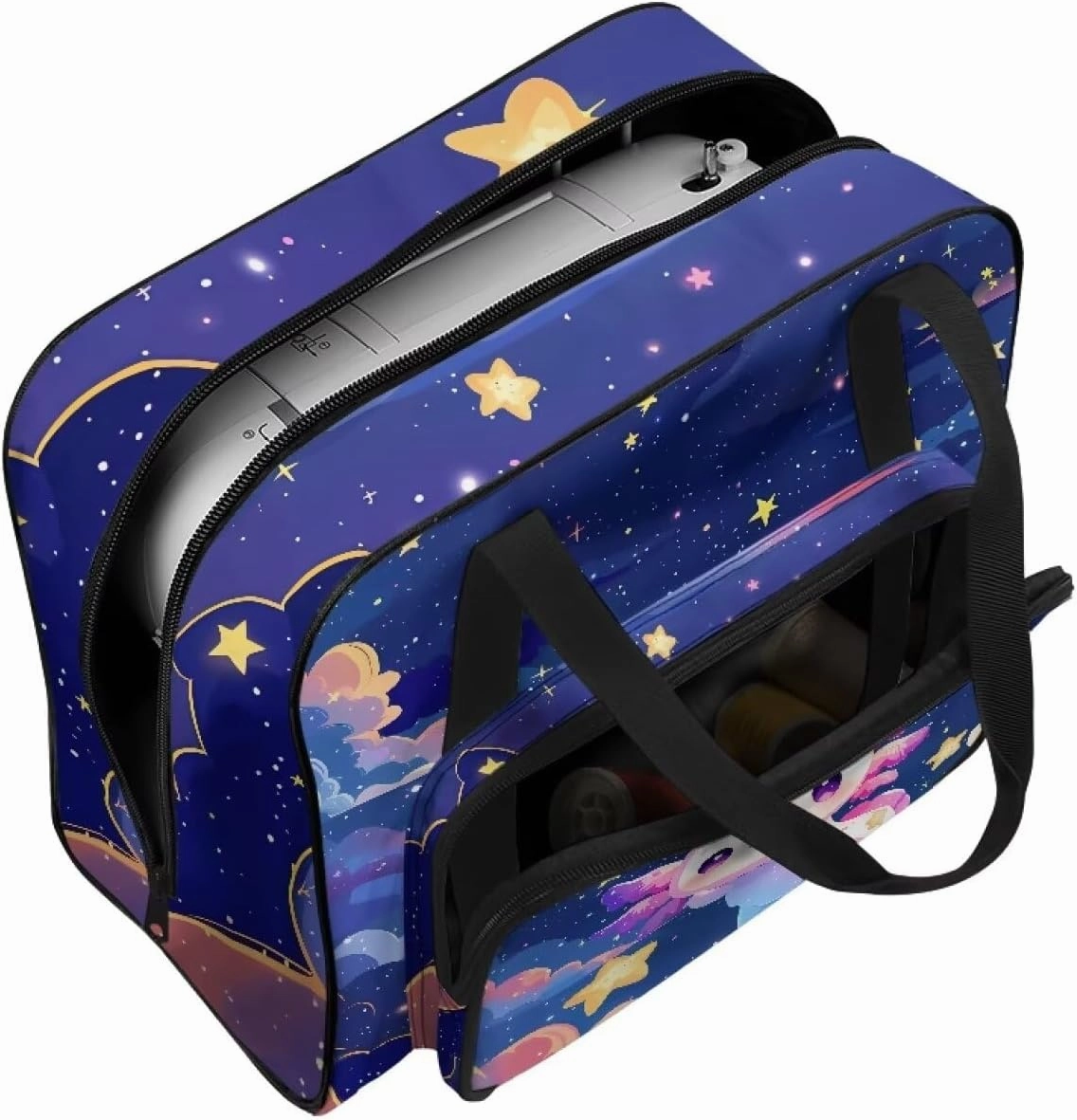 Cute Axolotl Sewing Machine Bag Universal Sewing Machine Carrying Case Travel Storage Bag with Handle Sewing Machine Case for Brother, Singer & Most Machines (Bag Only)