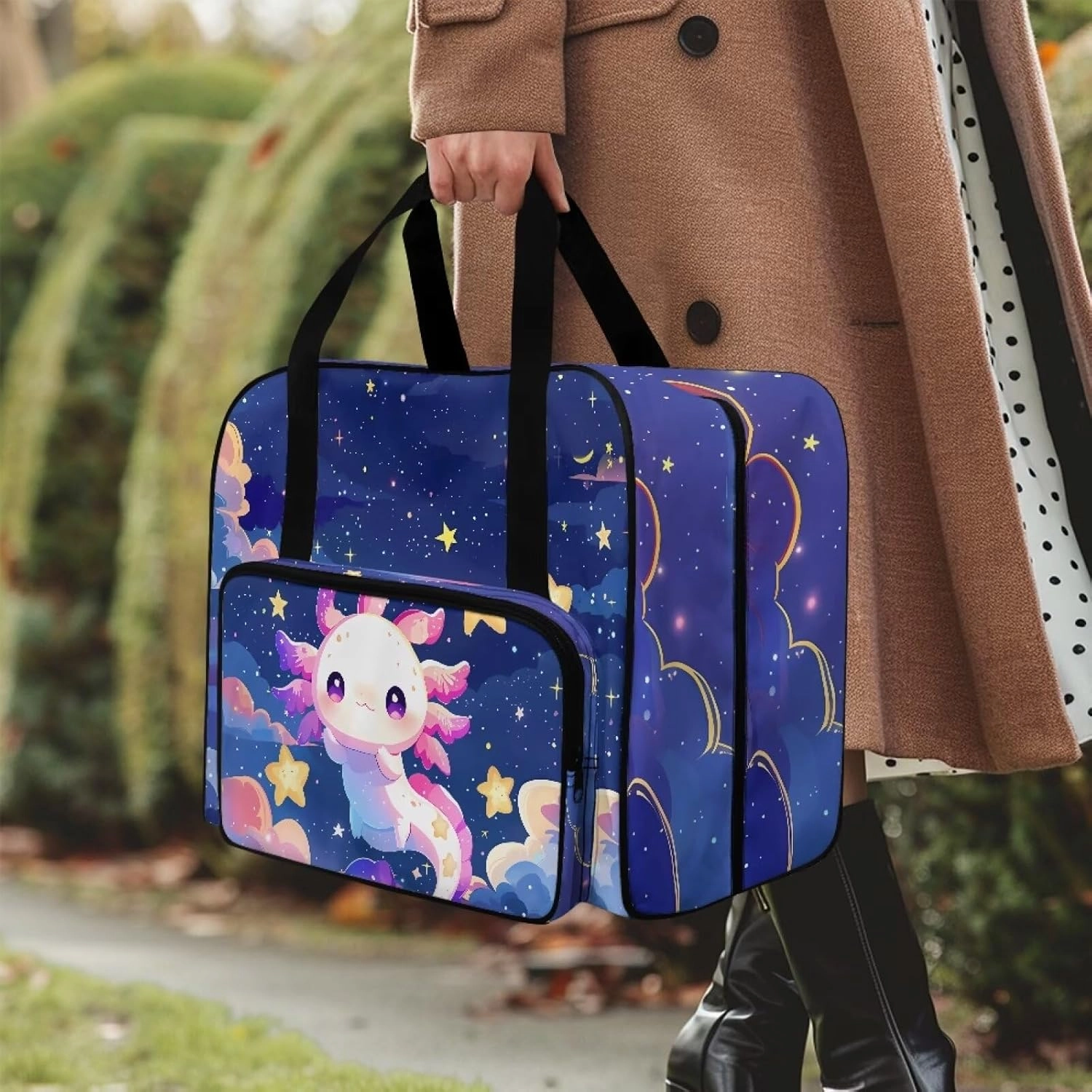 Cute Axolotl Sewing Machine Bag Universal Sewing Machine Carrying Case Travel Storage Bag with Handle Sewing Machine Case for Brother, Singer & Most Machines (Bag Only)