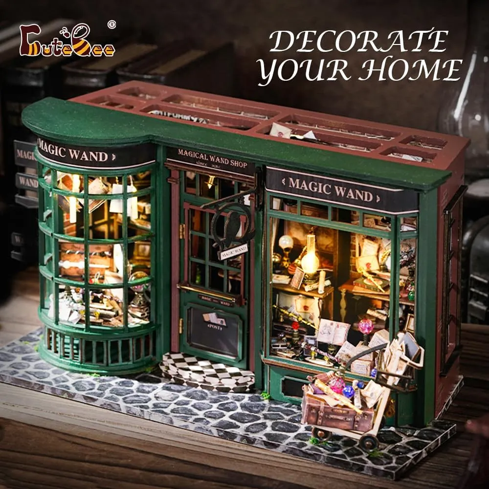 CUTEBEE DIY Miniature Dollhouse Kit, DIY Wooden Dollhouse Kit Miniature House Kit, Creative Room Idea（Magic House）