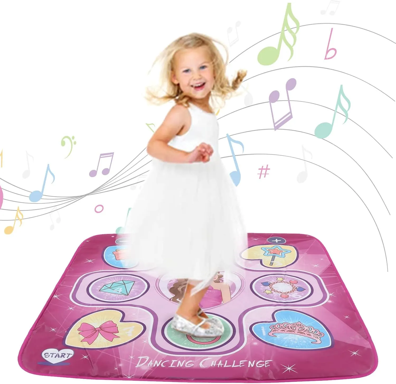Dance Mat Toys for Girls Ages 3 to 10, Combine Fun and Exercise, Christmas Birthday Gifts, Portable Dance Mat for Girls, Fun Educational Toy Family Gatherings