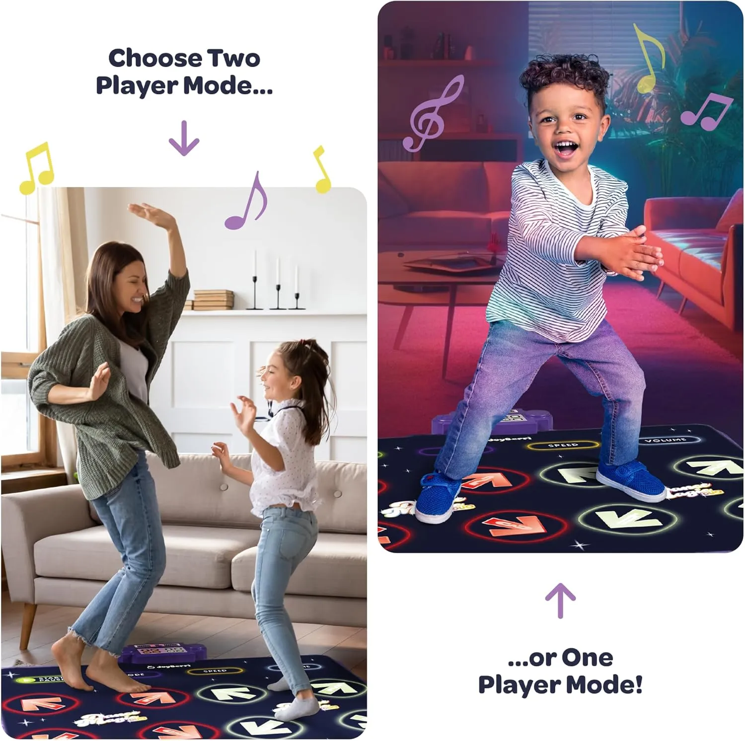Dance Mat - with 8 Levels & Songs, 3 Speeds and 2 Modes - Light Up Electronic Kids Dance Mat for Kids Ages 4-8, 8-12, Toddlers 3-5 / Dance Pad, Dancing Mat Toy Gift for Girls and Boys