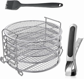 Dehydrator Rack Stainless Steel Stand Ninja Foodi Air Fryer Accessories. Dehydrator Rack for Ninja Foodi 6.5 & 8 Qt and Ninja Pressure Cooker - Send Goods from Local Warehouse