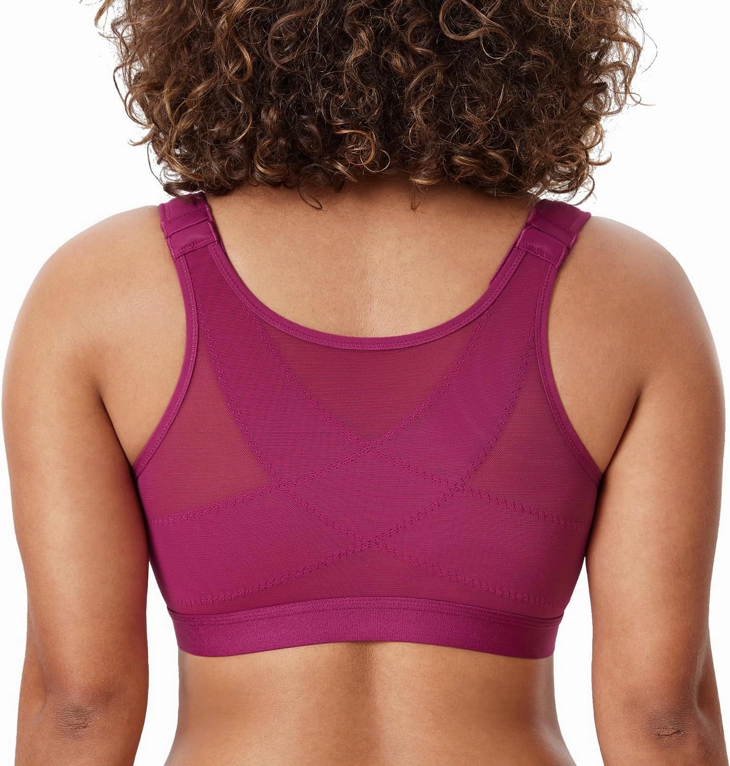 DELIMIRA Women's Natrelax Front Closure Bras Posture Lightly Padded Plus Size Wireless Full Coverage Bra