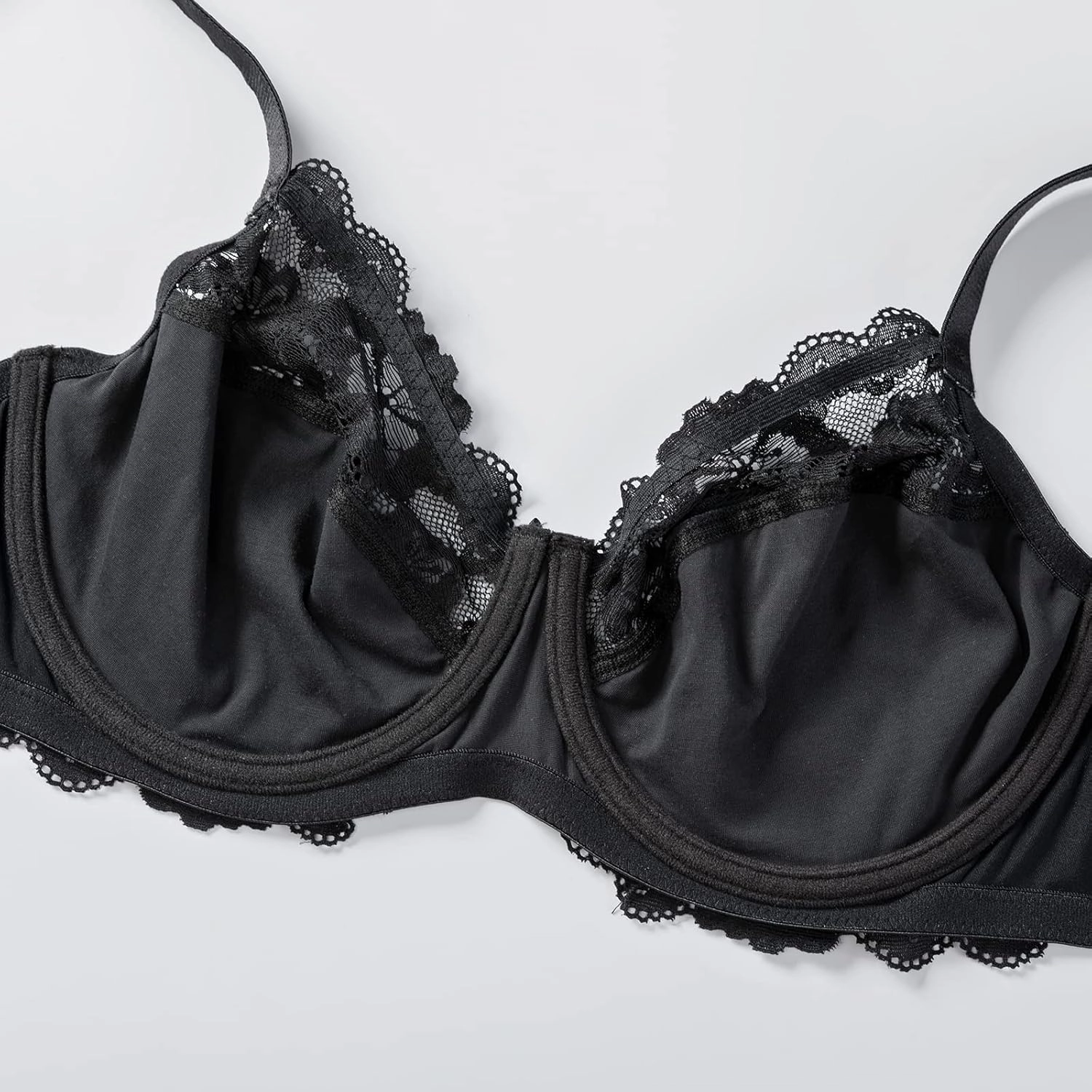 DELIMIRA Women's Plus Size Full Coverage Lace Underwire Unlined Bra Up to J
