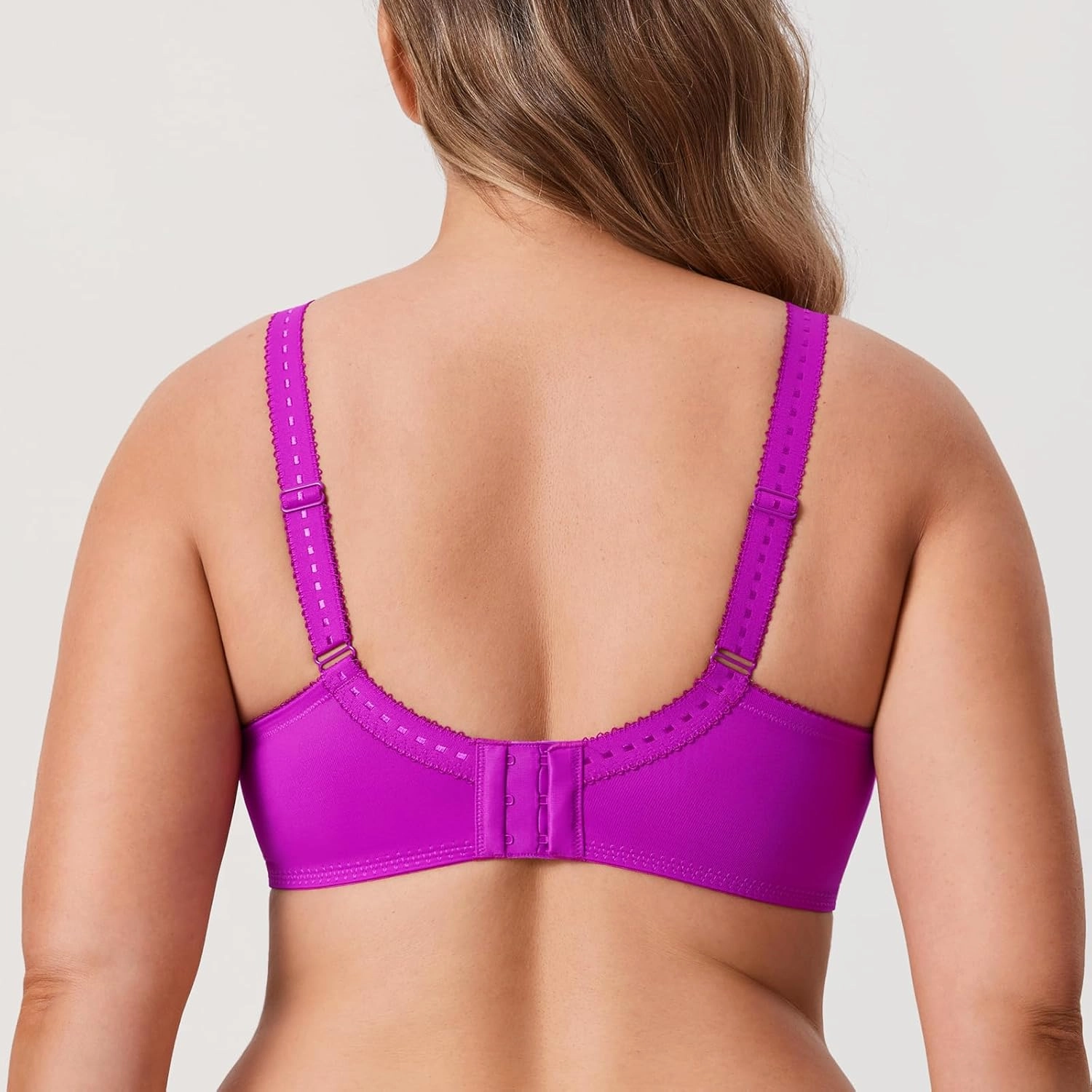 DELIMIRA Women's Plus Size Full Coverage Underwire Unlined Minimizer Lace Bra