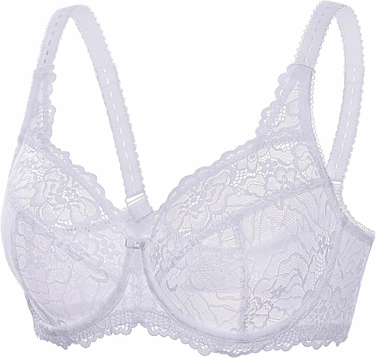 DELIMIRA Women's Plus Size Minimizer Bras Full Coverage Lace Unlined Underwire Bra B-K Cups