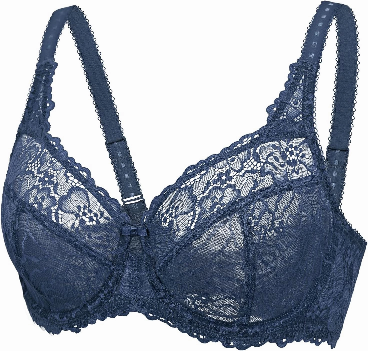 DELIMIRA Women's Plus Size Minimizer Bras Full Coverage Lace Unlined Underwire Bra B-K Cups