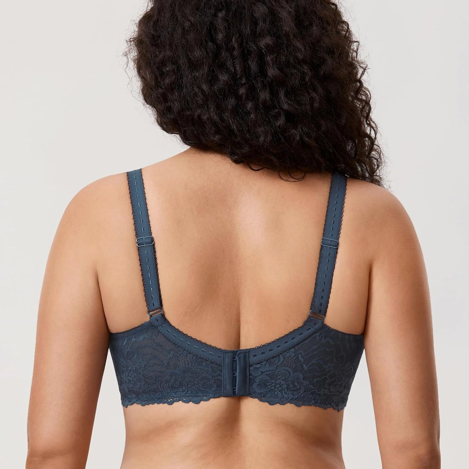 DELIMIRA Women's Plus Size Minimizer Bras Full Coverage Lace Unlined Underwire Bra B-K Cups