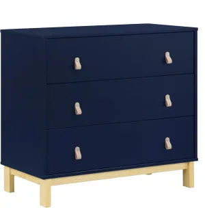 Delta Children babyGap Legacy 3 Drawer Dresser with Leather Pulls and Interlocking Drawers, Navy/Natural