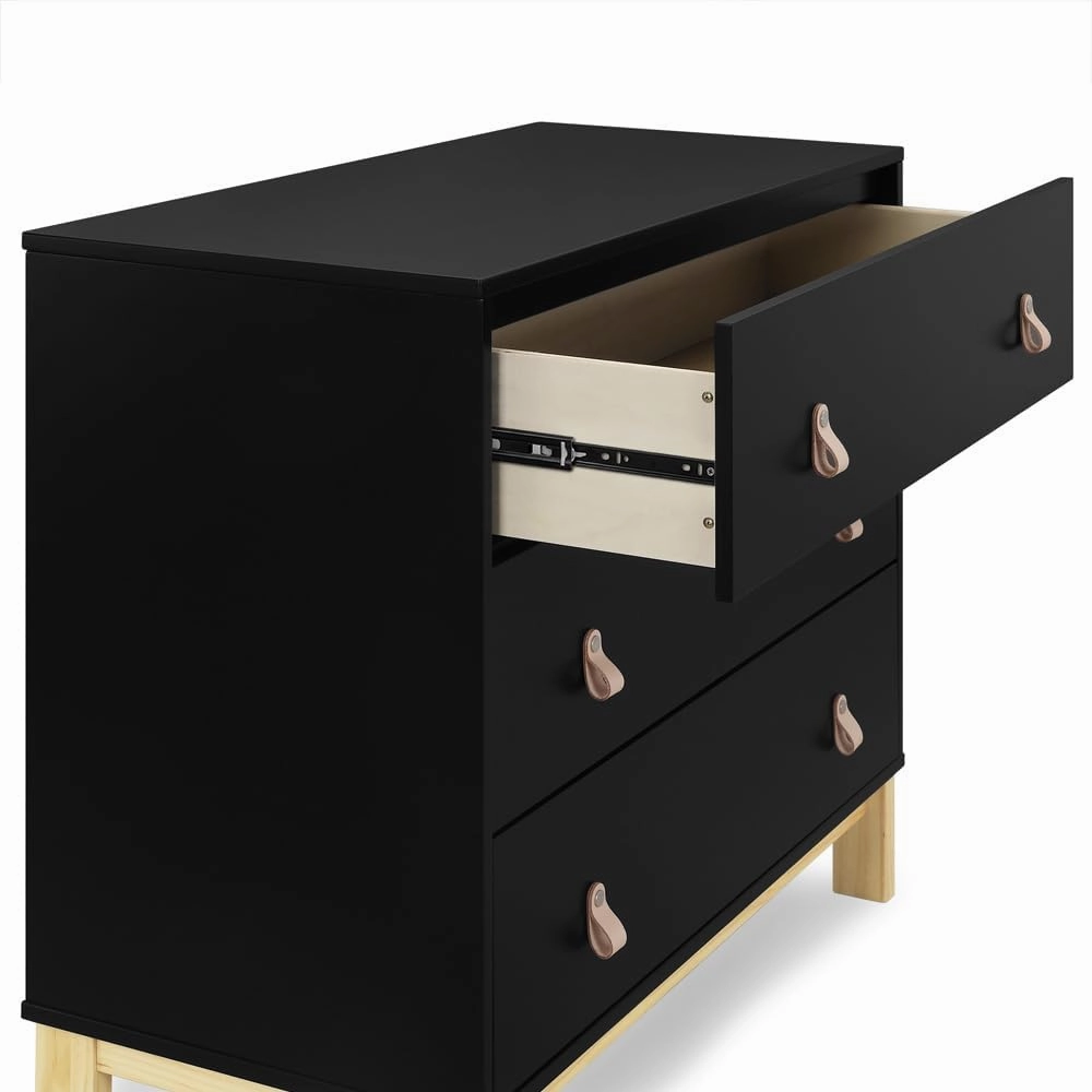 Delta Children babyGap Legacy 3 Drawer Dresser with Leather Pulls and Interlocking Drawers, Ebony/Natural