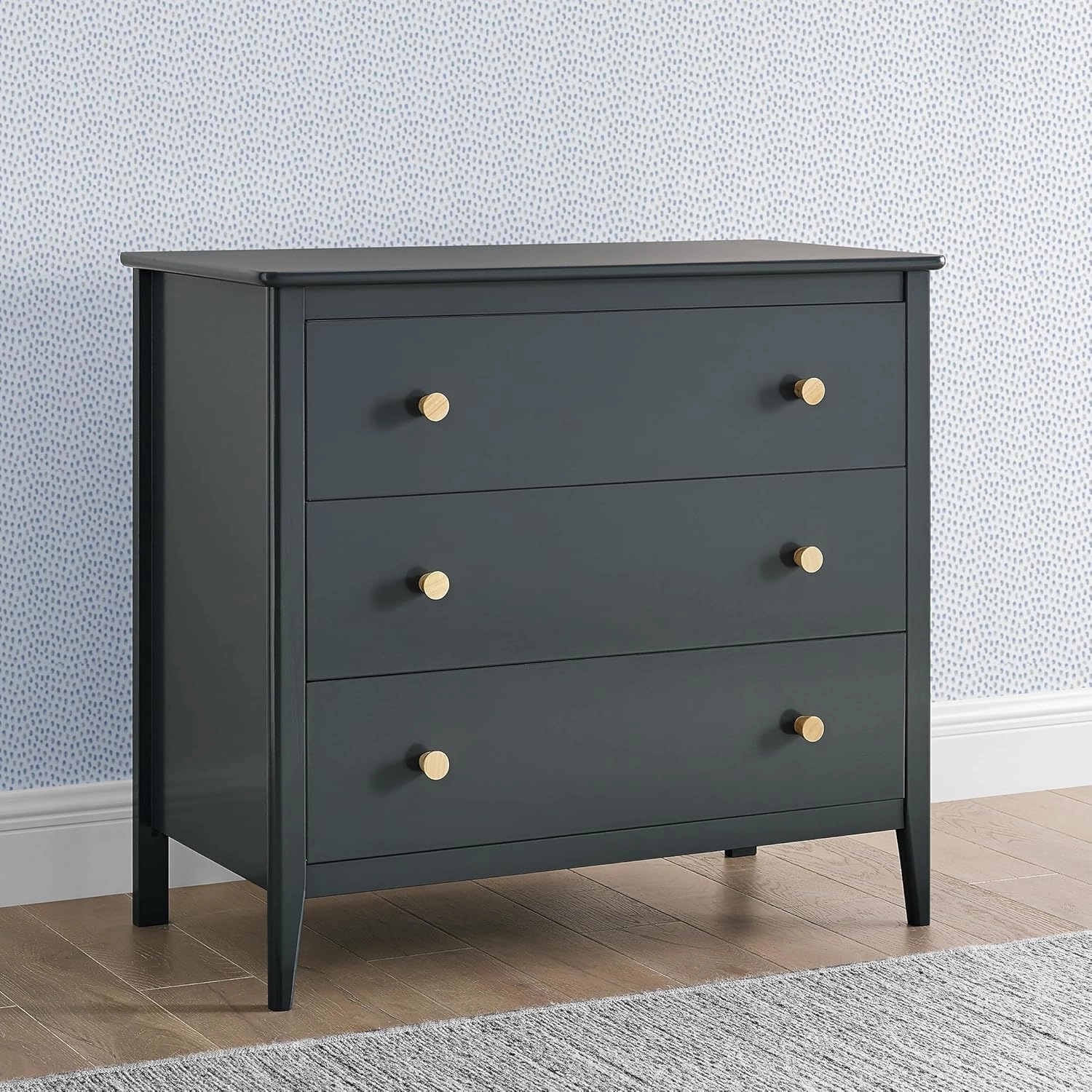 Delta Children Callum 3 Drawer Dresser, Charcoal Grey/Natural