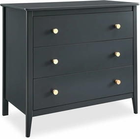 Delta Children Callum 3 Drawer Dresser, Charcoal Grey/Natural
