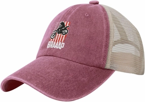 Dirt BKE Motocross American Flag Adjustable Mesh Baseball Cap Washed Dad Hat for Men Woman