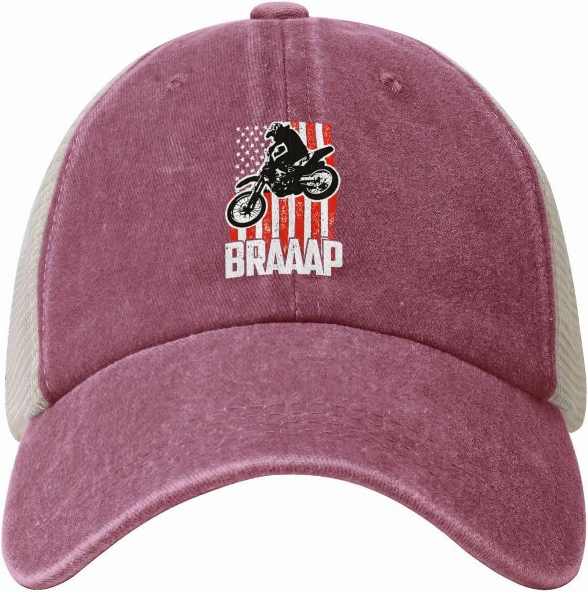 Dirt BKE Motocross American Flag Adjustable Mesh Baseball Cap Washed Dad Hat for Men Woman