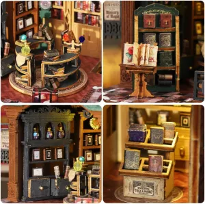 DIY Miniature Dollhouse Kit, Mini House Making Kit with Furnitures, Tiny House Kit to Build for Adults, Hobby Craft Gift for Fathers Day, Book City