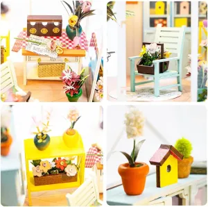 DIY Miniature Dollhouse Kit, Mini House Making Kit with Furnitures, Tiny House Kit to Build for Adults, Hobby Craft Gift for Mothers Day, Flower Shop