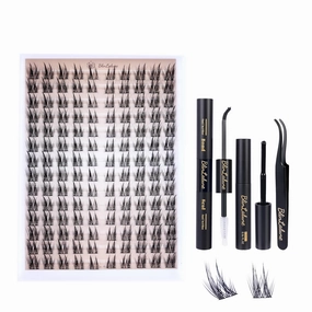 DIY Eyelash Extension Kit,Symmetrical left and right eyes,Multi-layer weaving,strong three-dimensional effect,10-15mm length,140PCS,Individual Lash clusters, with Bond Seal Remover Tweezer