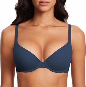DOBREVA Women's Push Up T-Shirt Bra Underwire Padded Bras Plunge Full Coverage