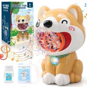 Dog Bubble Machine Toys for Kids 3-8 Years Old: Bubble Blower Maker with 2 Solutions, Light & Music Outdoor Party Toy, Birthday Gift for 3 4 5 6 7 8 Year Old Girls Boys