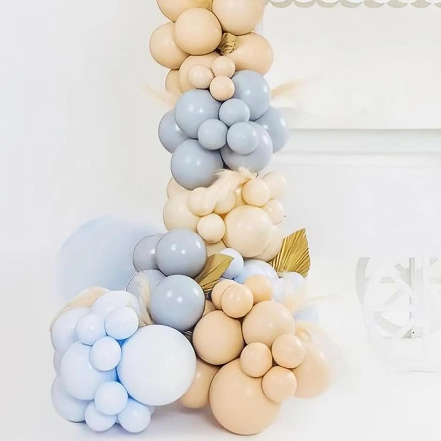 Double Stuffed Beige Balloons, Nude Beige Tan Balloon Arch,18 12 10 5 Inch Double Stuffed Apricot Brown Different Sizes for Neutral Baby Shower,Boho Party,Teddy Bear Birthday Party Decoration(Beige01)