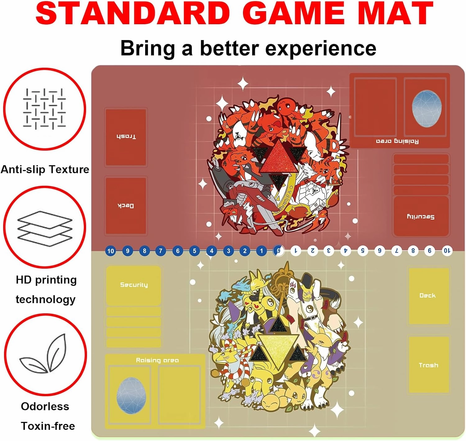 DTCG playmat 2 Player Duel Mat Gaming Competition Pad Mat Card Binder Deck 60 * 60CM 23.6x23.6in
