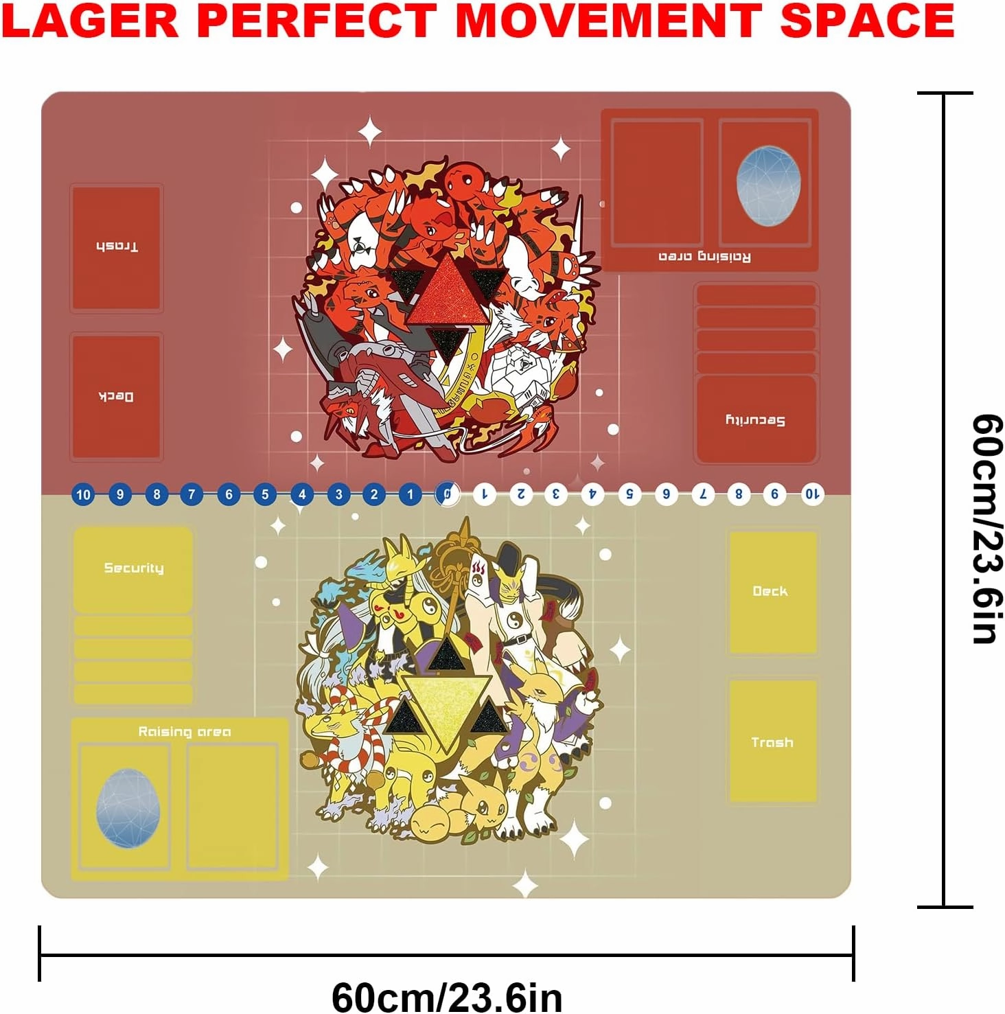 DTCG playmat 2 Player Duel Mat Gaming Competition Pad Mat Card Binder Deck 60 * 60CM 23.6x23.6in