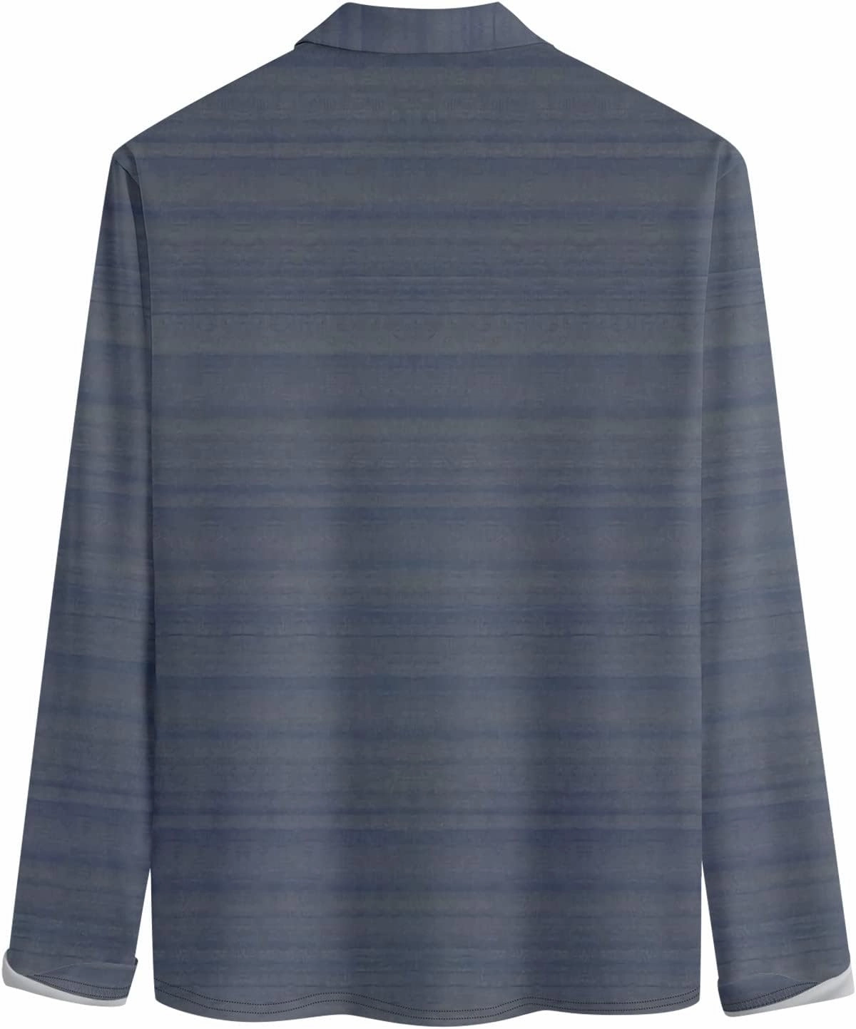 DuDubaby Summer Shirts for Men Lapel Long Sleeve Printed Casual Top Loose Sports Lapel Shirt