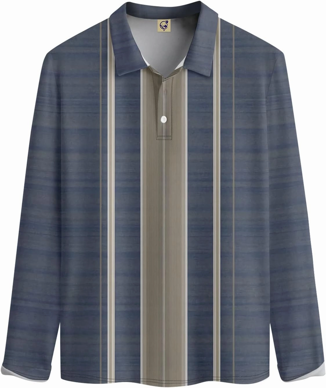 DuDubaby Summer Shirts for Men Lapel Long Sleeve Printed Casual Top Loose Sports Lapel Shirt