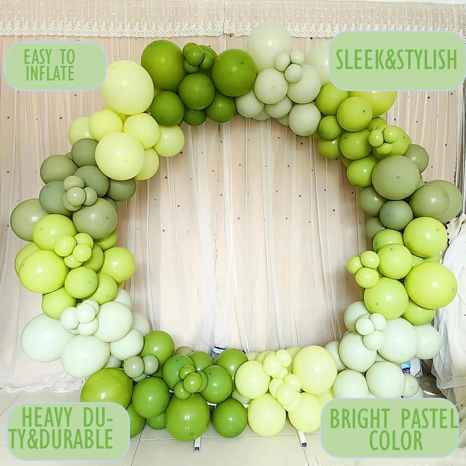 Dusty Green Balloons, Scmdoti Light Green Balloons Different Sizes 18 12 10 5 Inches, Green Balloon Garland Arch for Birthday Baby Shower Graduation Wedding Anniversary Party Decorations(DustyGreen)