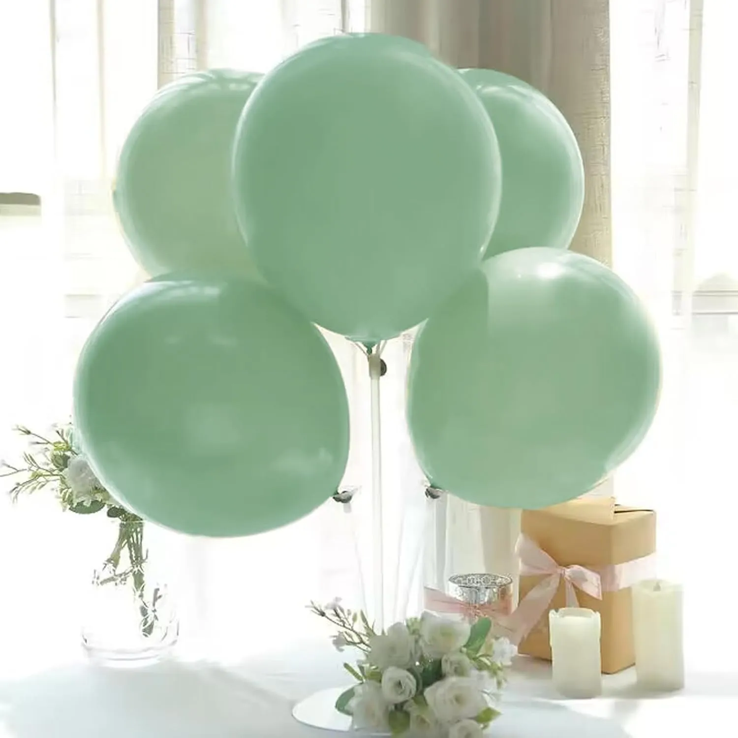 Dusty Green Balloons, Scmdoti Light Green Balloons Different Sizes 18 12 10 5 Inches, Green Balloon Garland Arch for Birthday Baby Shower Graduation Wedding Anniversary Party Decorations(DustyGreen)