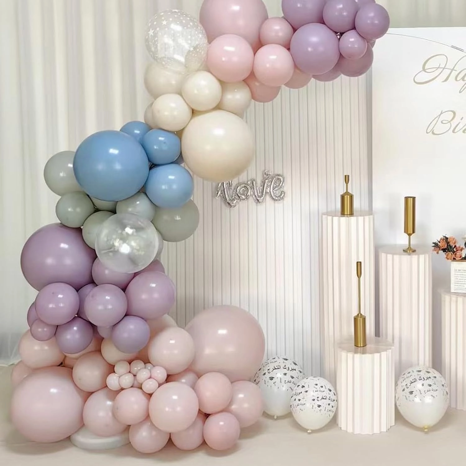 Dusty Pink Balloons - Different Sizes 18, 12, 10, 5 Inches - Pink Balloon Garland Arch for Birthday, Baby Shower, Wedding, Graduation Parties