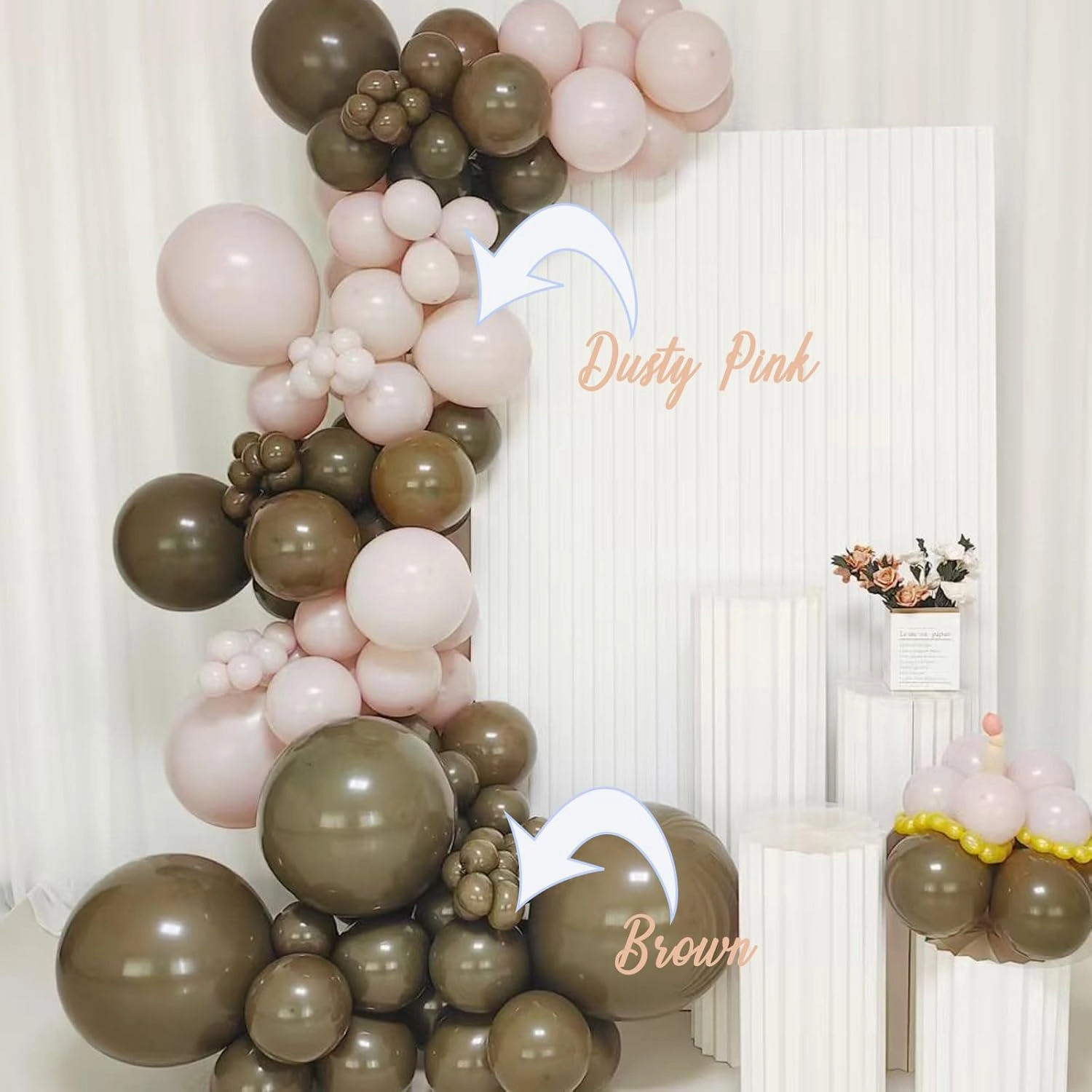 Dusty Pink Balloons - Different Sizes 18, 12, 10, 5 Inches - Pink Balloon Garland Arch for Birthday, Baby Shower, Wedding, Graduation Parties