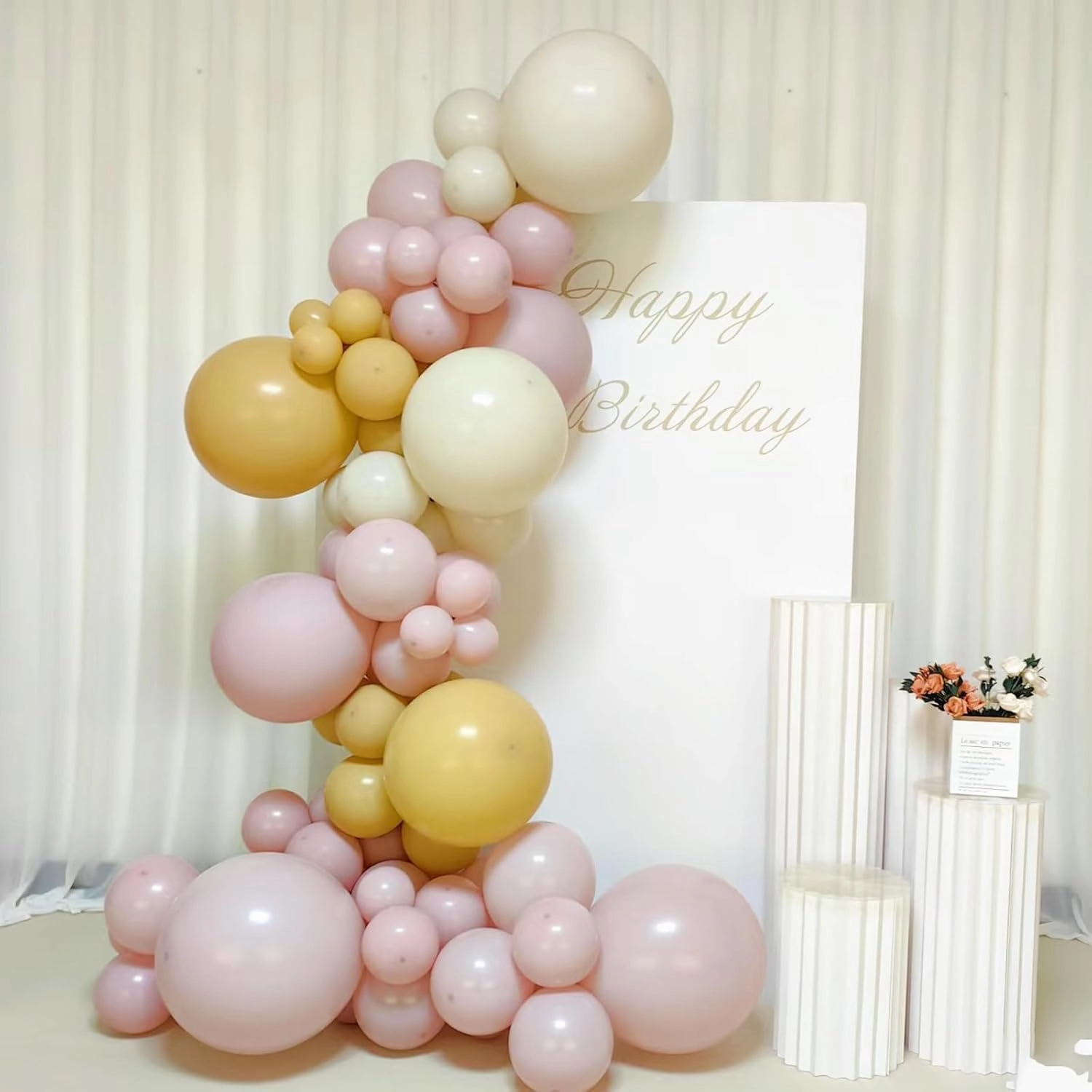 Dusty Pink Balloons - Different Sizes 18, 12, 10, 5 Inches - Pink Balloon Garland Arch for Birthday, Baby Shower, Wedding, Graduation Parties