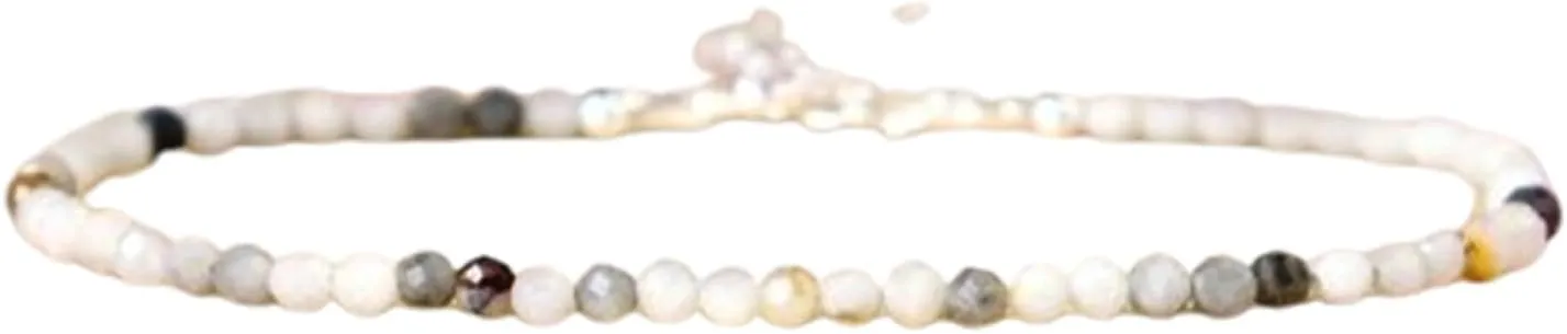 Eagle Eye 3mm Rondelle Shape Faceted Cut Beads 7 inch Silver Plated Clasp Bracelet for men, women, unisex. Link Chain Stacking Bracelet.|LCB_VG_02384
