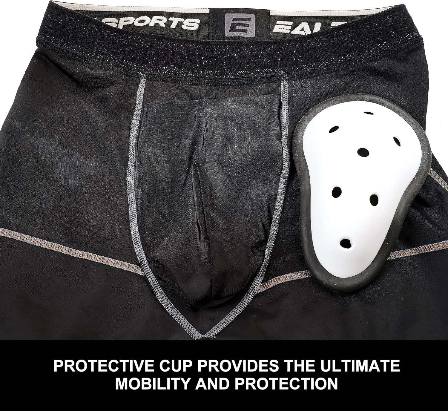 EALER Compression Hockey Pants Cut-Resistant, with Core Protective Bio-Flex Cup - Hockey Jock for Men & Boys