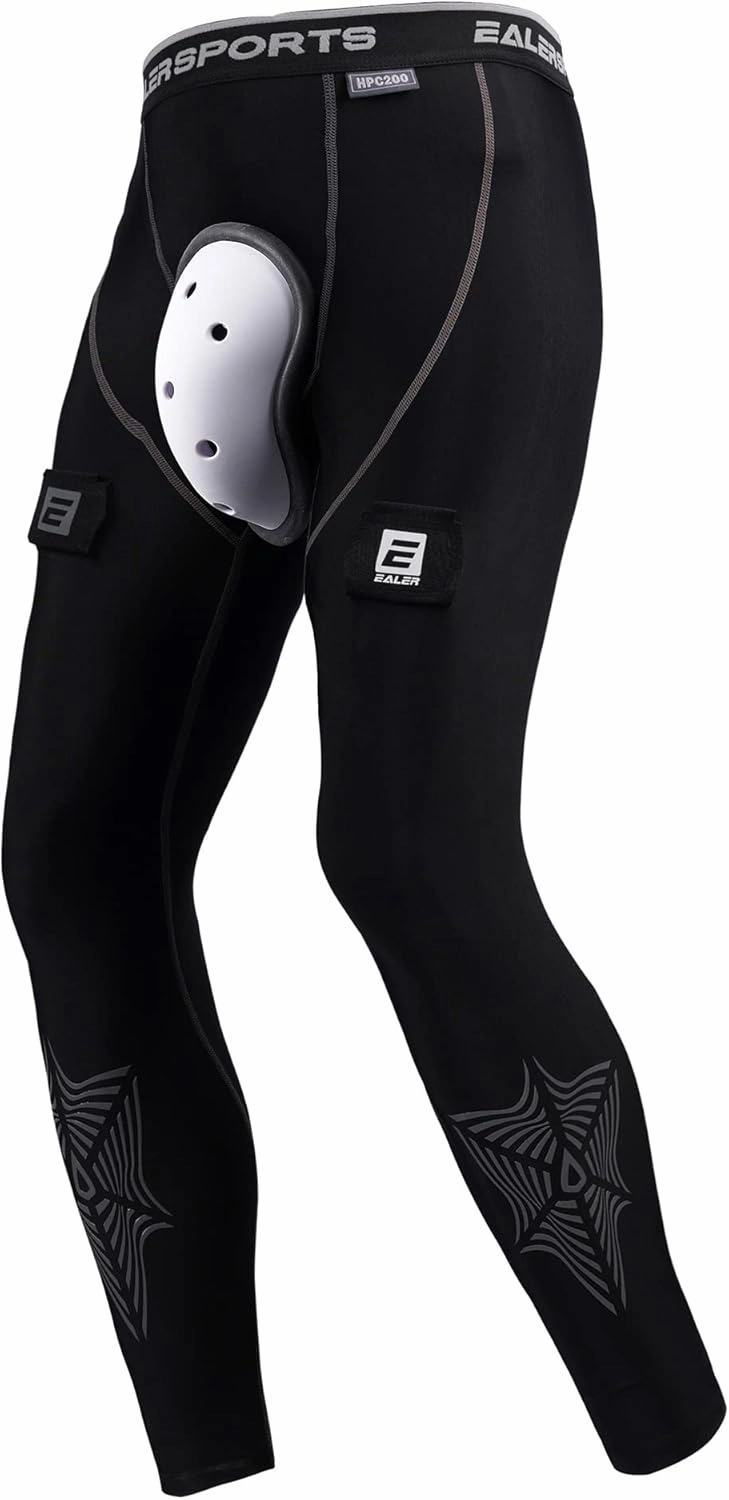 EALER Compression Hockey Pants Cut-Resistant, with Core Protective Bio-Flex Cup - Hockey Jock for Men & Boys