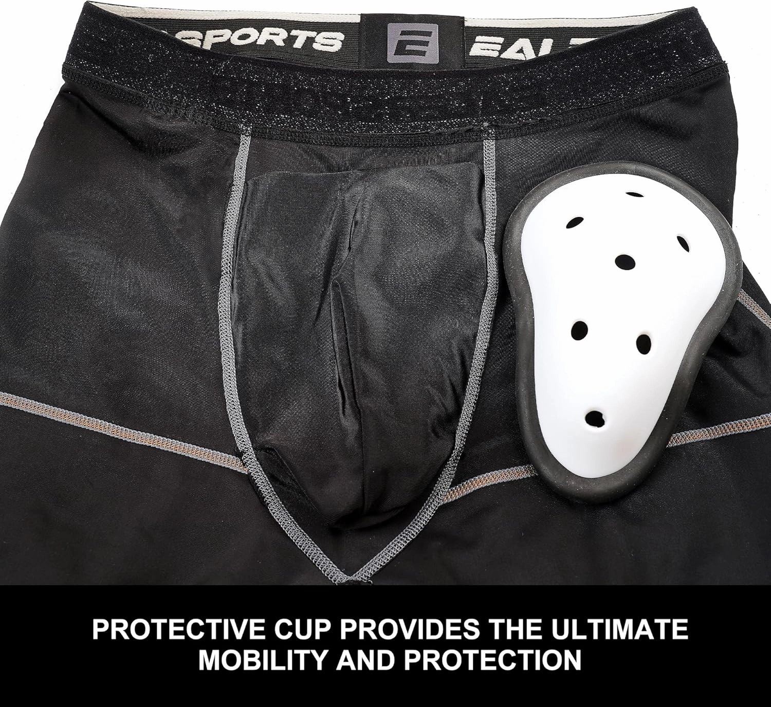 EALER Compression Hockey Pants Cut-Resistant, with Core Protective Bio-Flex Cup - Hockey Jock for Men & Boys