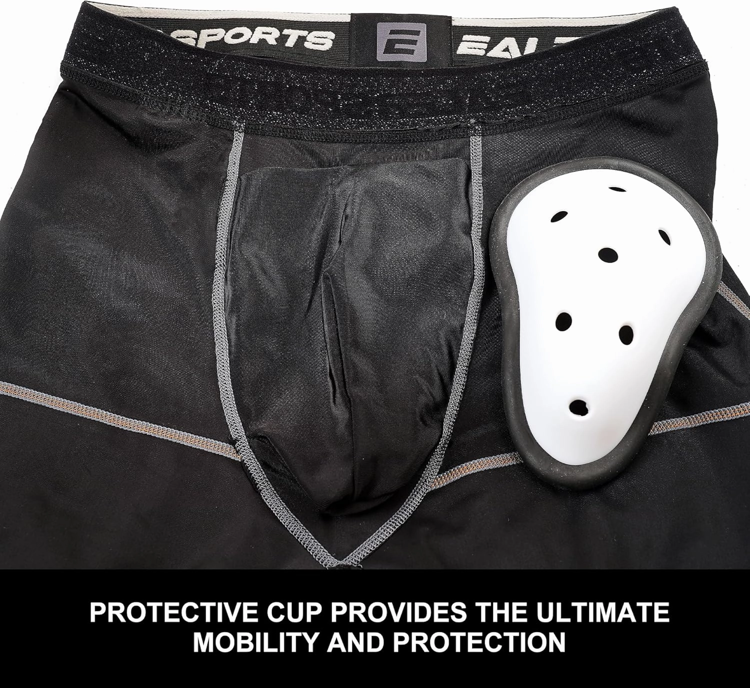 EALER Compression Hockey Pants Cut-Resistant, with Core Protective Bio-Flex Cup - Hockey Jock for Men & Boys