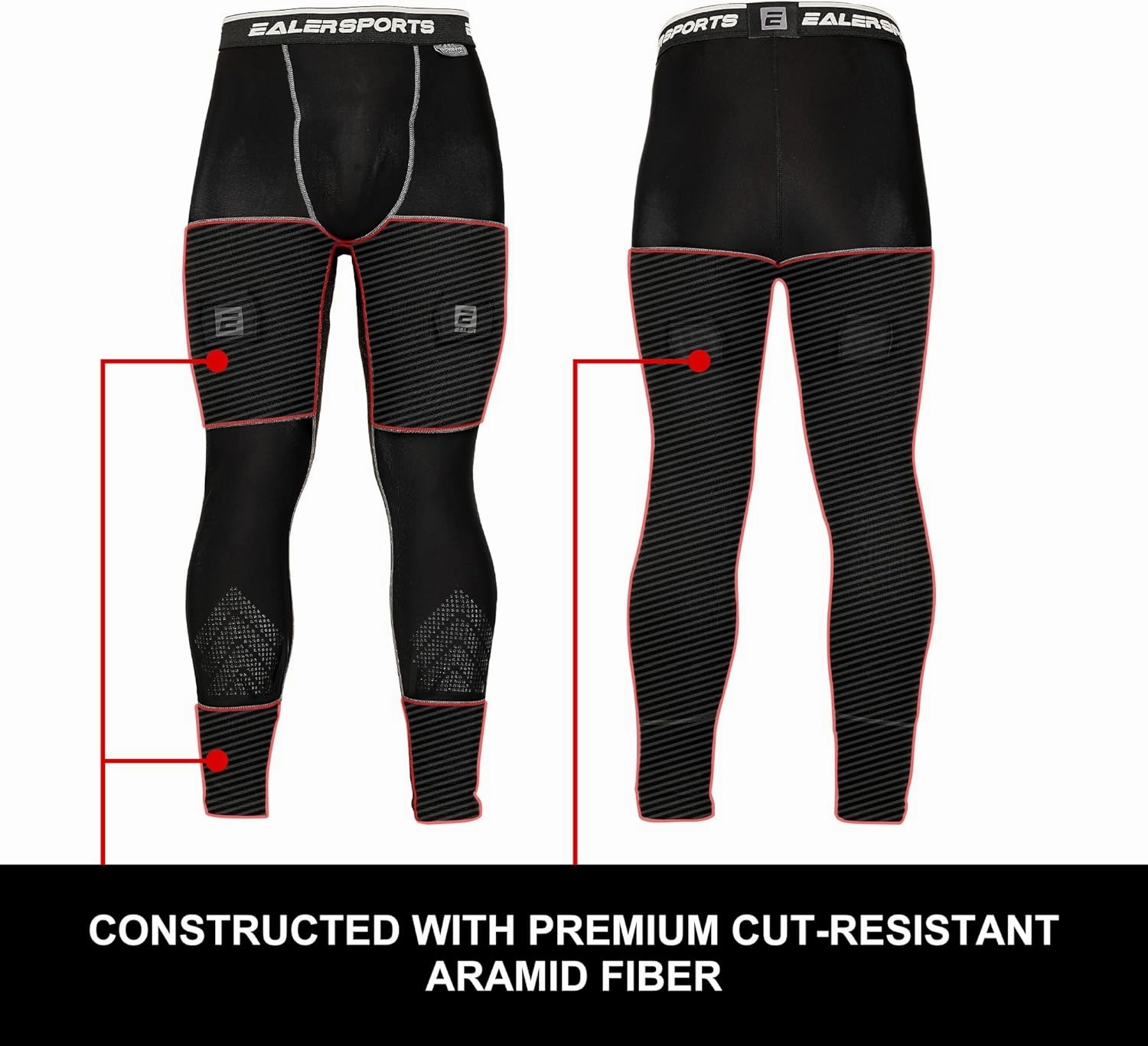 EALER Compression Hockey Pants Cut-Resistant, with Core Protective Bio-Flex Cup - Hockey Jock for Men & Boys