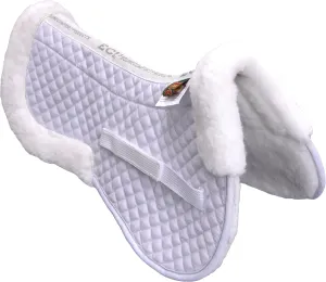 ECP Equine Comfort Products EuroTech Deluxe Poly-Wool Large Western Half Saddle Pad with Thermal Regulating, Durable, Shock-Absorbing Technology, for All Riding Styles, Fits Saddles 16.5"-19", White