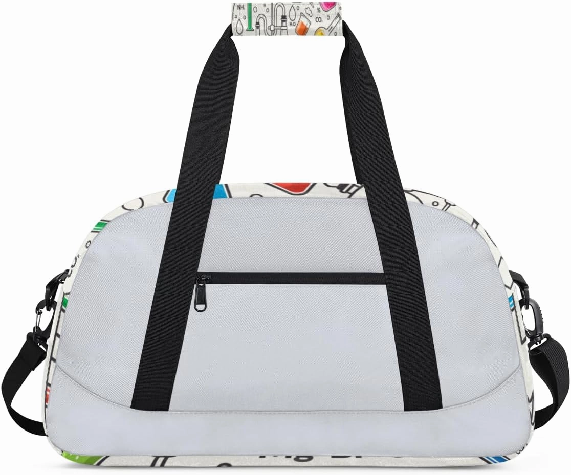 Educational Science Formulas Pattern Kids Overnighted Duffel Bag Carry-On Size & Ideal for School Practice or Weekender Travel with Zip and Shoulder Stra for Boys & Girls