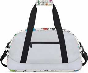 Educational Science Formulas Pattern Kids Overnighted Duffel Bag Carry-On Size & Ideal for School Practice or Weekender Travel with Zip and Shoulder Stra for Boys & Girls