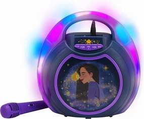 eKids Disney Wish Karaoke Machine, Bluetooth Speaker with Microphone for Kids, Designed for Fans of Disney Toys and Gifts